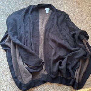 Nordstrom Women's Sweater Shawl Wrap One Size Black/Brown OS